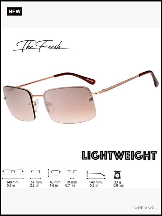 Small Rectangular Sunglasses with UV400 Protection